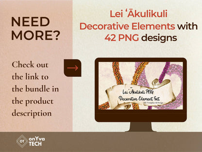 Akulikuli Lei | Hawaiian PNG Decorative Element Liʻiliʻi Pack | Digital Download