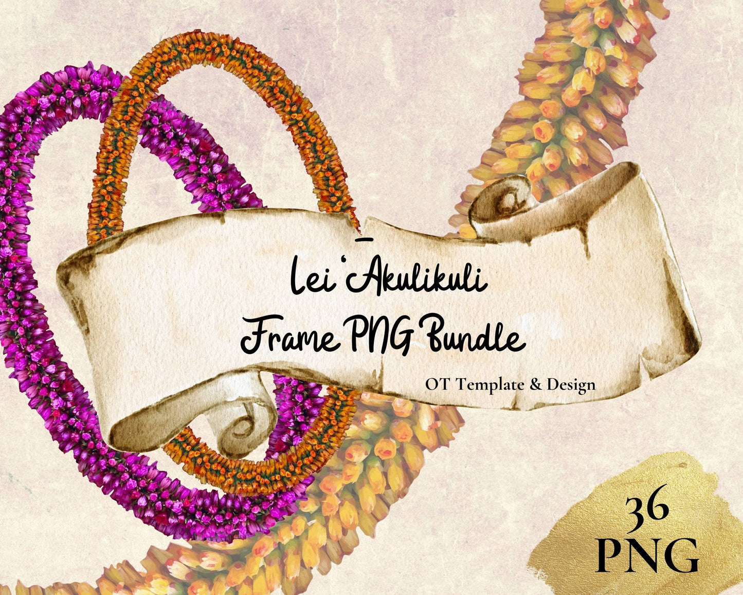 Akulikuli Lei | Hawaiian Frame PNG Bundle | Digital Download