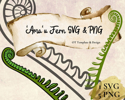 Amau Fern SVG PNG | Hawaiian Nature Clipart Bundle | Digital Download