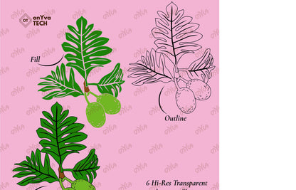 Ulu Breadfruit Bunch SVG PNG | Hawaiian Nature Clipart Bundle | Digital Download