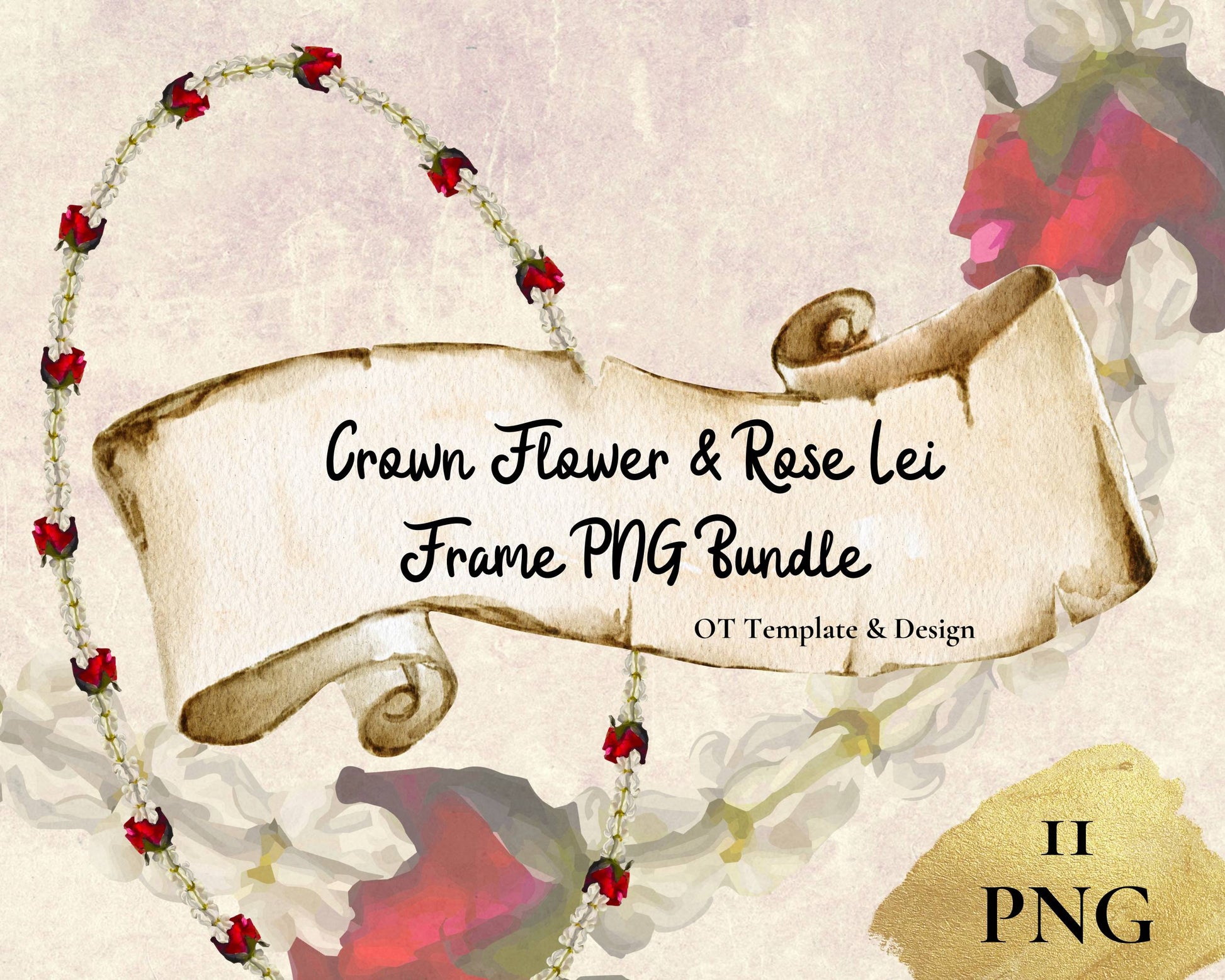 Crown Flower Rose Lei Frame Bundle