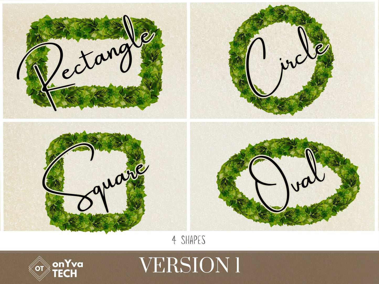 Kukui Leaf Lei | Hawaiian Frame PNG Liʻiliʻi Pack | Digital Download