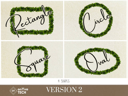 Kukui Leaf Lei | Hawaiian Frame PNG Liʻiliʻi Pack | Digital Download