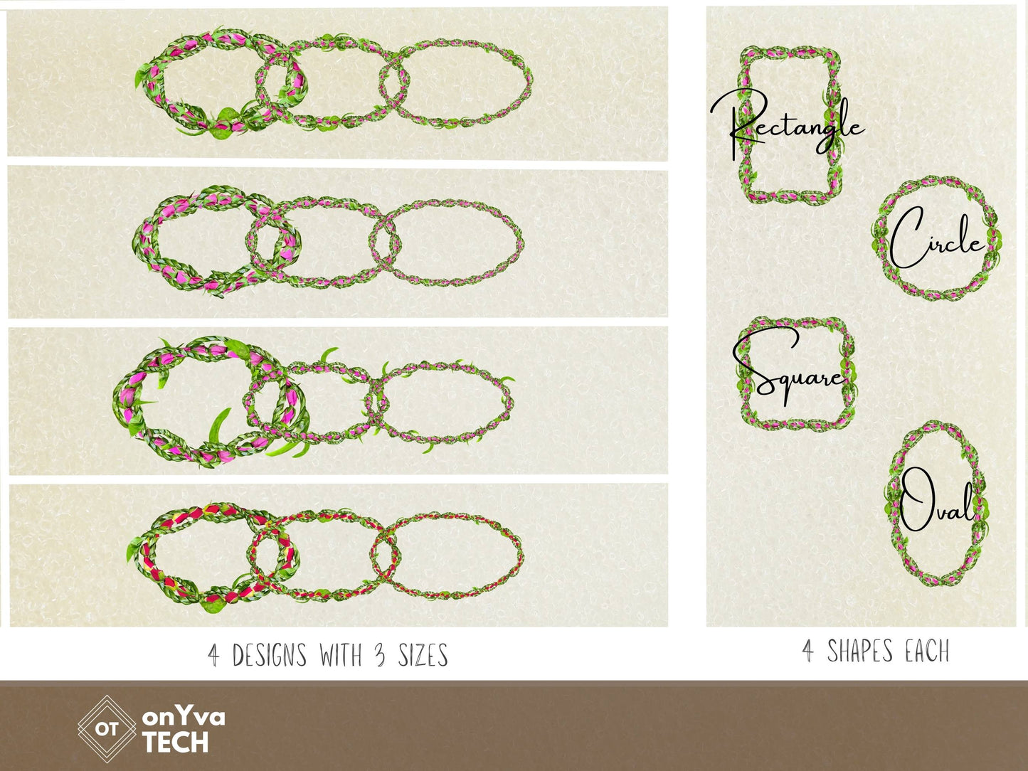 Lokelani Ti Leaf 3 Strand Twist Lei | Hawaiian Frame PNG Bundle | Digital Download