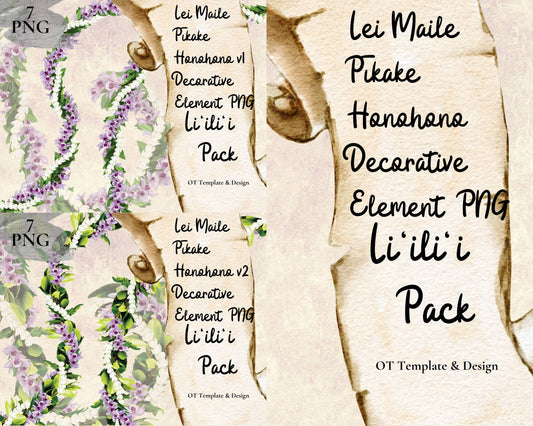 Maile Pikake Honohono 3 Strand Twist Lei | Hawaiian PNG Decorative Element Liʻiliʻi Pack | Digital Download