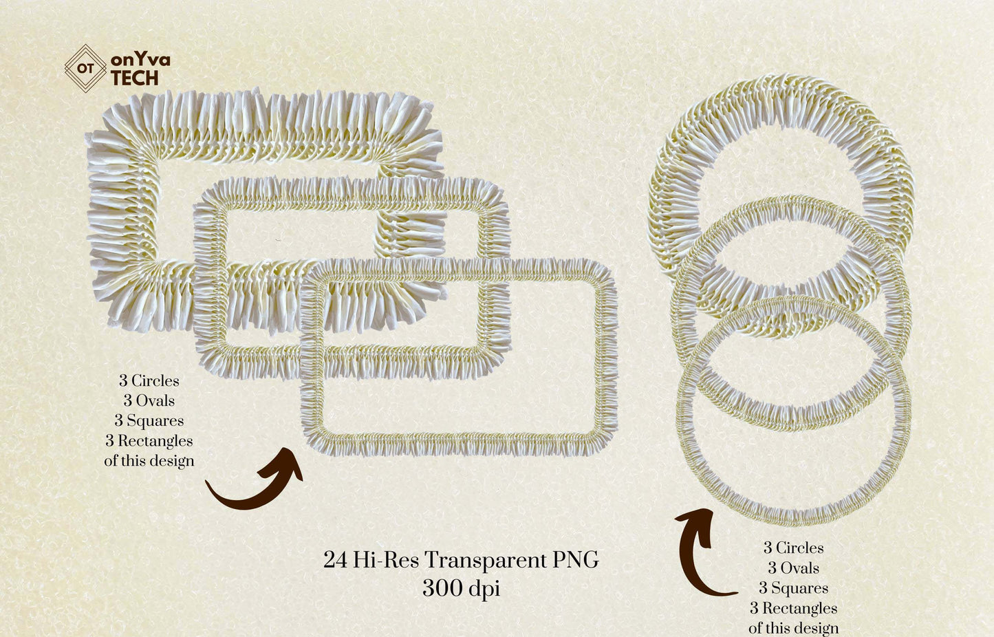 Micronesian White Ginger Lei | Hawaiian Frame PNG Bundle | Digital Download