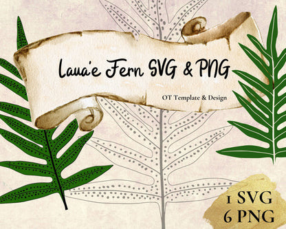 Lauae Monarch Fern SVG PNG | Hawaiian Nature Clipart Bundle | Digital Download