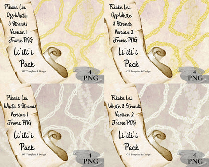 Pikake 3 Strand Twist Lei | Hawaiian Frame PNG Liʻiliʻi Pack | Digital Download