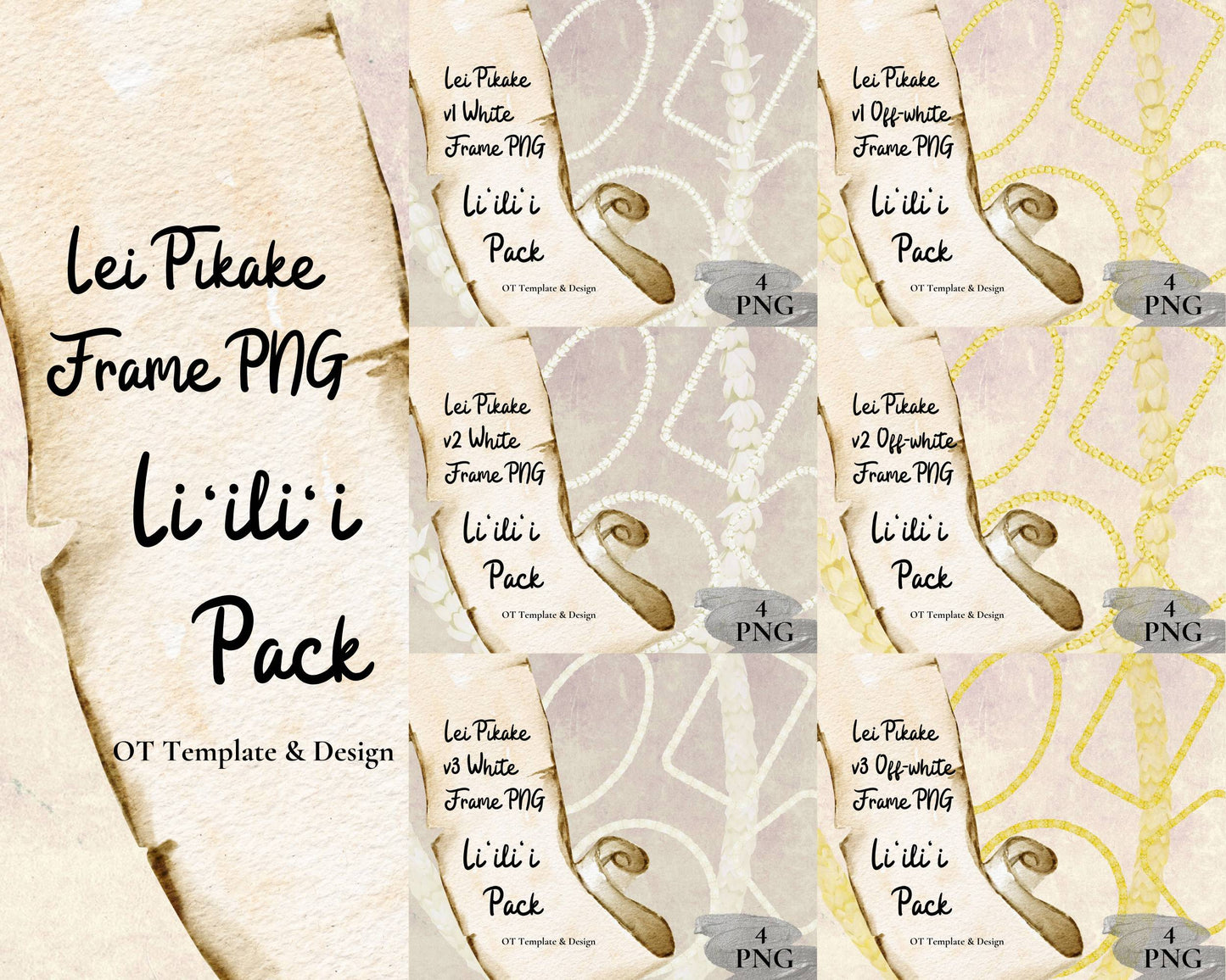 Pikake Lei | Hawaiian Frame PNG Liʻiliʻi Pack | Digital Download