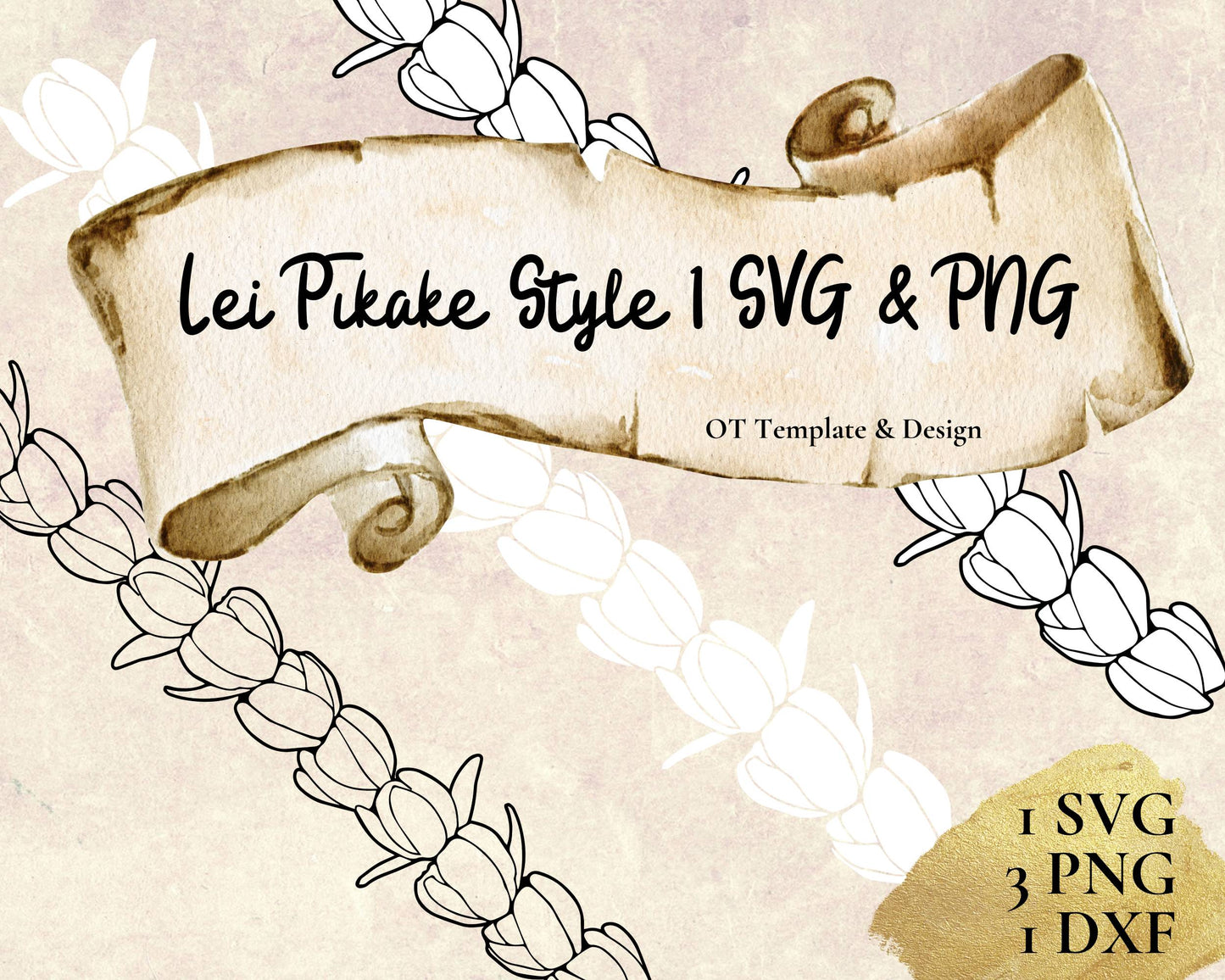 Pikake Lei SVG PNG | Hawaiian Nature Clipart Bundle | Digital Download