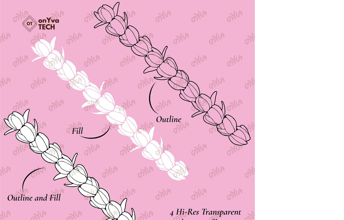 Pikake Lei SVG PNG | Hawaiian Nature Clipart Bundle | Digital Download