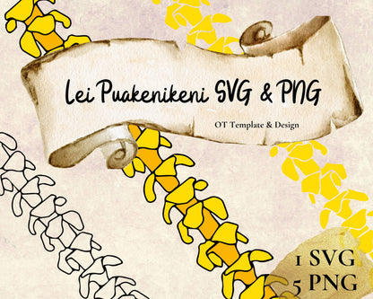 Puakenikeni Lei SVG PNG | Hawaiian Nature Clipart Bundle | Digital Download