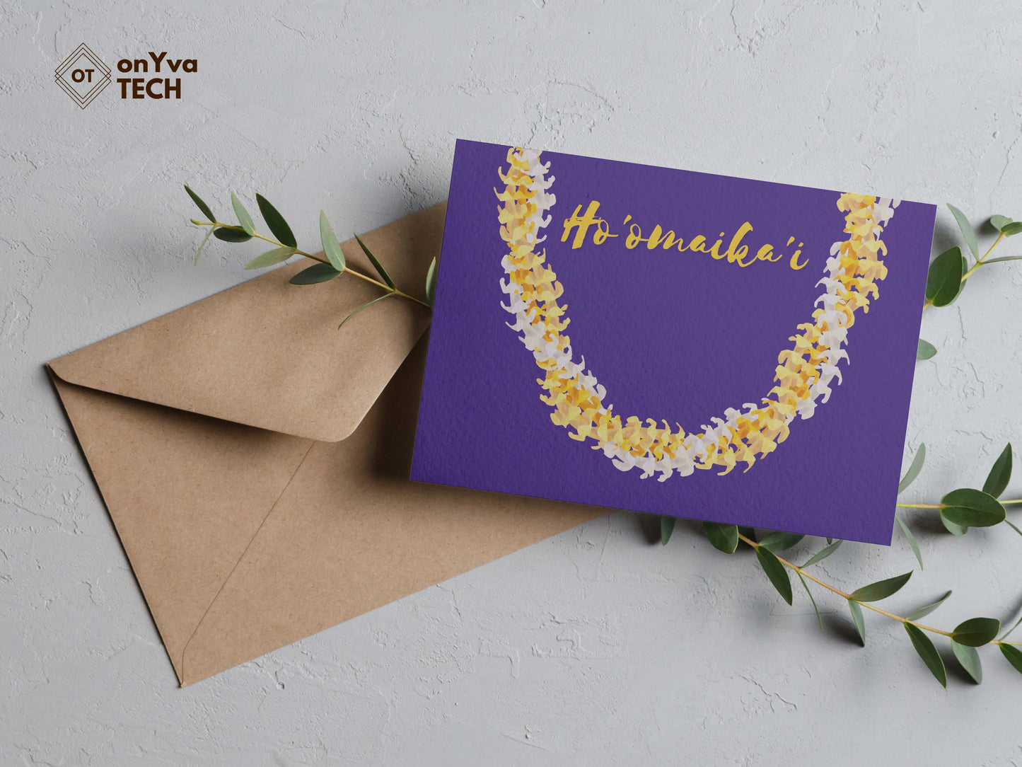 Puakenikeni Tricolor 3 Strand Twist Lei | Hawaiian Frame PNG Bundle | Digital Download