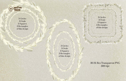 Tuberose Single Lei | Hawaiian Frame PNG Bundle | Digital Download